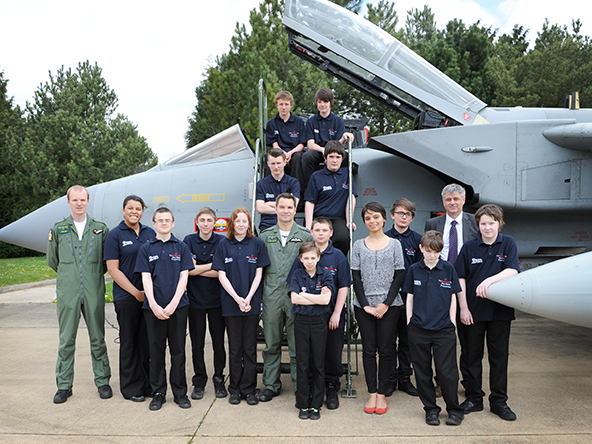 Imagery taken of the 'Blue Skies' visit to IX(B) Sqn yesterday the 30th April 2013. Squadron Leader James Gross showed Dr Emma Egging from the Jon Egging Trust (JET), Deputy Head of Downham Market High School Mr Martin Moss and a group of keen students around the Squadron based at RAF Marham in Norfolk. The students got to see Tornado aircraft starting up, taxy and taking off. Sqn Ldr Gross and Flight Lieutenant Ian Snelling explained all about the Tornado aircraft to the students who were certainly very keen in asking questions and learning about life as a pilot.