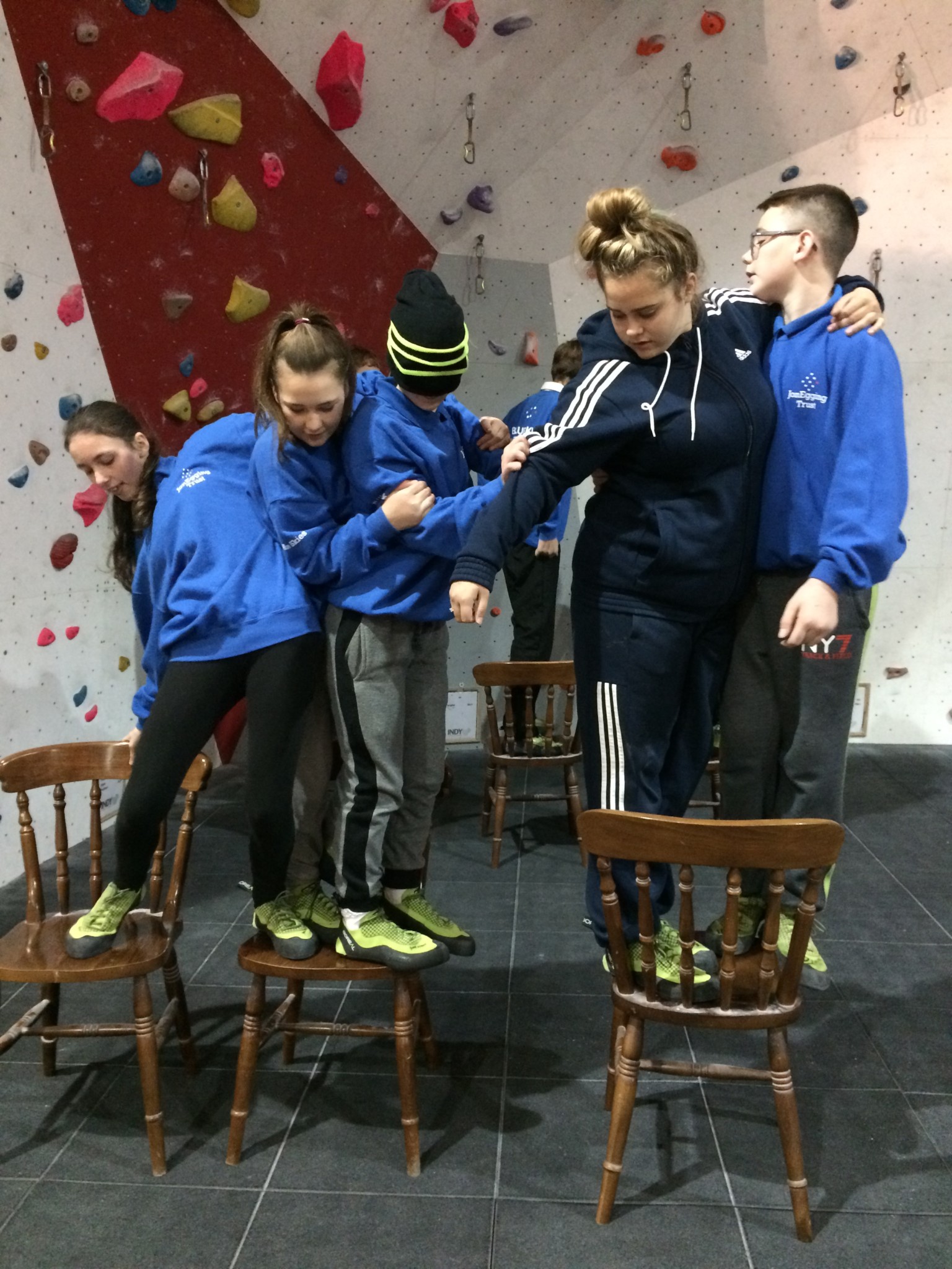 Level 2 students' confidence rises on the climbing wall