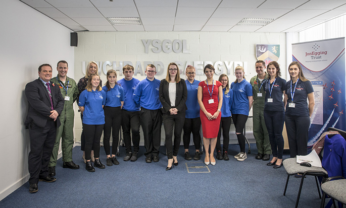 Welsh government’s Cabinet Secretary for Education meets Blue Skies Students at Holyhead School