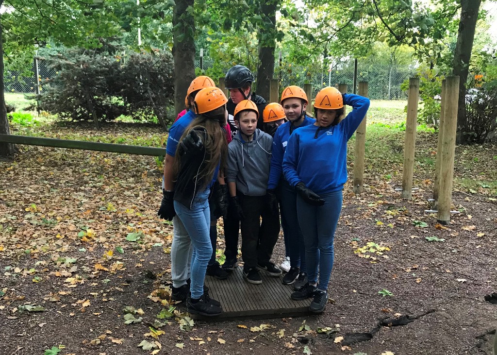 Teamwork and confidence building on the low ropes
