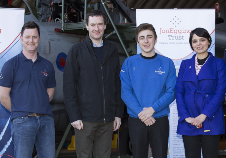 George Osborne, Chancellor of the Exchequer meets the Jon Egging Trust Team at RAF Marham