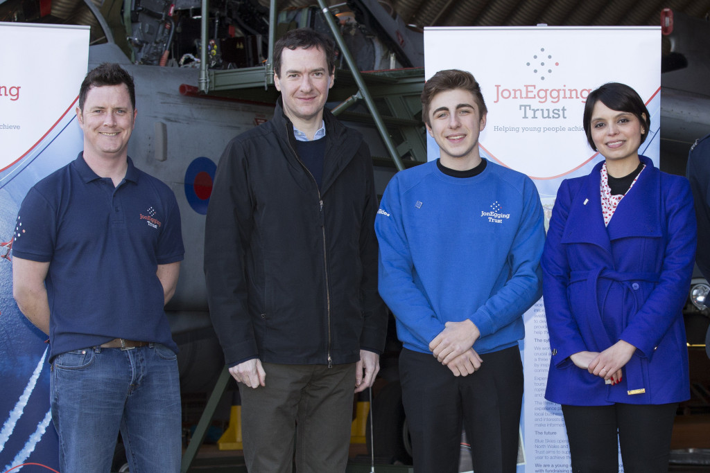 George Osborne, Chancellor of the Exchequer meets the Jon Egging Trust Team at RAF Marham