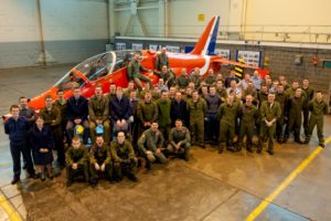 RAF Scampton personnel in February 2011, including Dave, Jon and Sean supporting Red Nose Day.