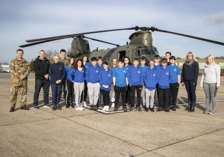 Students experience Blue Skies in a Chinook helicopter