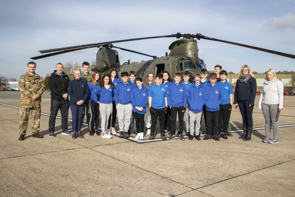 Students experience Blue Skies in a Chinook helicopter