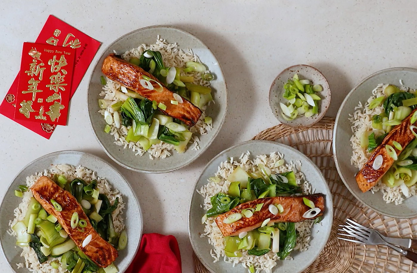 Hoisin Salmon with Pak Choi